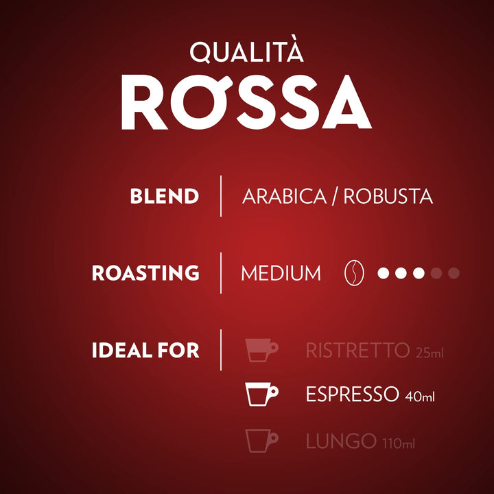 Lavazza Qualità Rossa - Nespresso Compatible Aluminum Coffee Capsules, 30 Count, Zero CO2 Impact