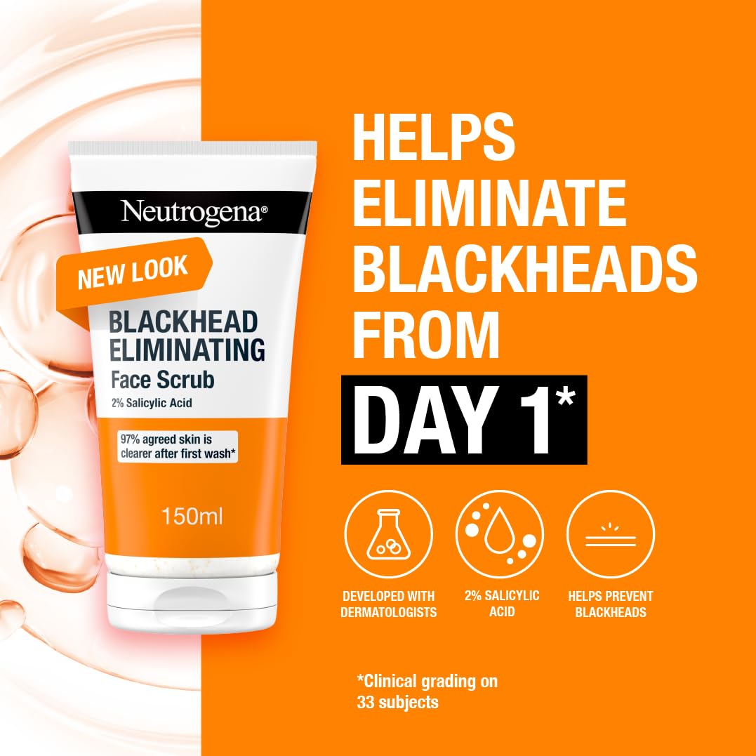 Neutrogena Blackhead Eliminating Face Scrub - 150ml | Salicylic Acid | Pore Treatment