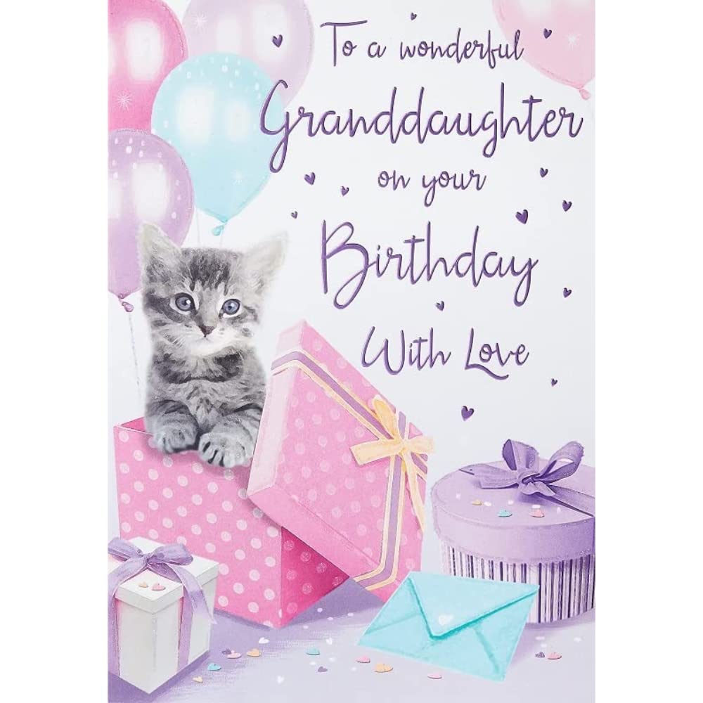 Piccadilly Greetings Granddaughter Birthday Card | 9 x 6 inches | Pink 1