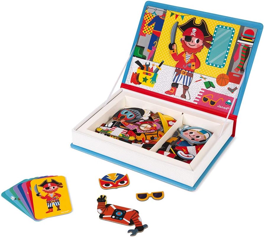 Janod J02719 Magneti'Book Costumes Magnetic Playset - Educational Game for Kids 3-8 Years 1