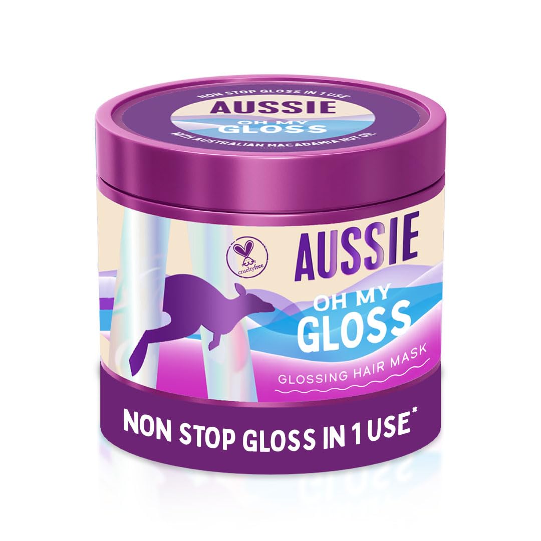Aussie Oh My Gloss Glossing Hair Mask - 500ml | Moisturises & Nourishes Dry, Dull Hair | Restores Natural Gloss