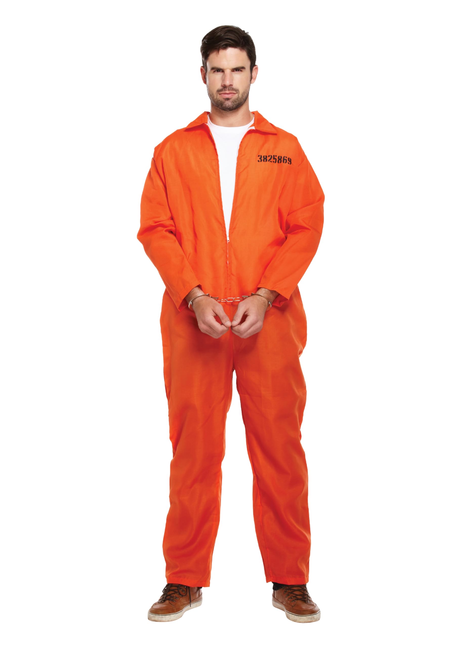 HENBRANDT Adult Prisoner Overall Costume - Orange, One Size (Fits Chest 38-40")