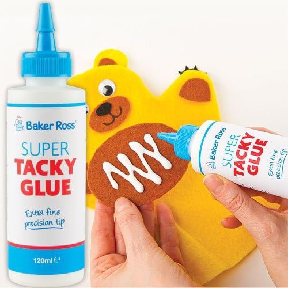 Baker Ross Super Tacky Glue for Kids - Washable PVA Adhesive | 120 ml Bottle