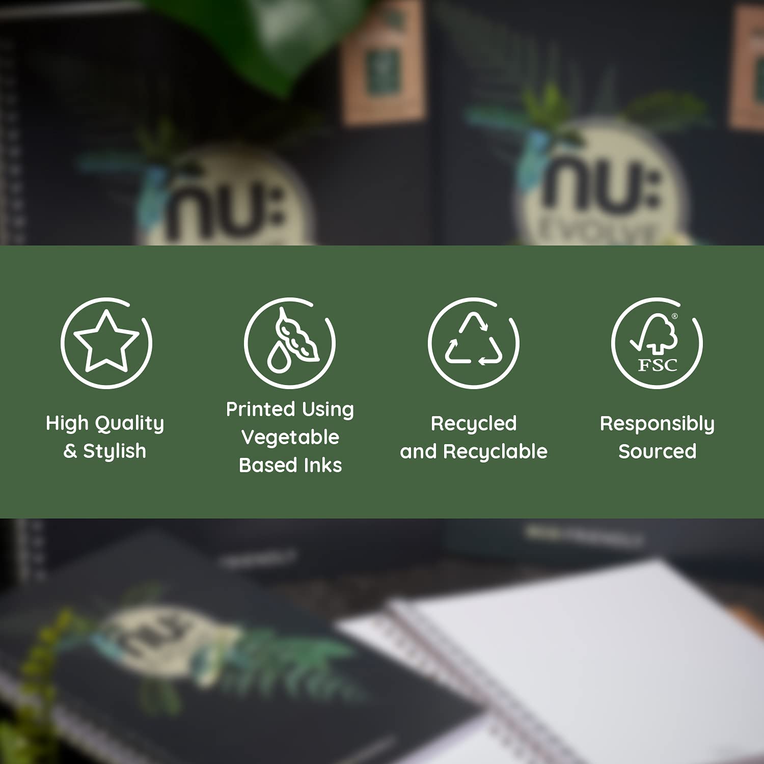 nu: Evolve Recycled Wirebound Notebook - A4 Size, Ruled Pages, Soft Cover | 80gsm Paper 3