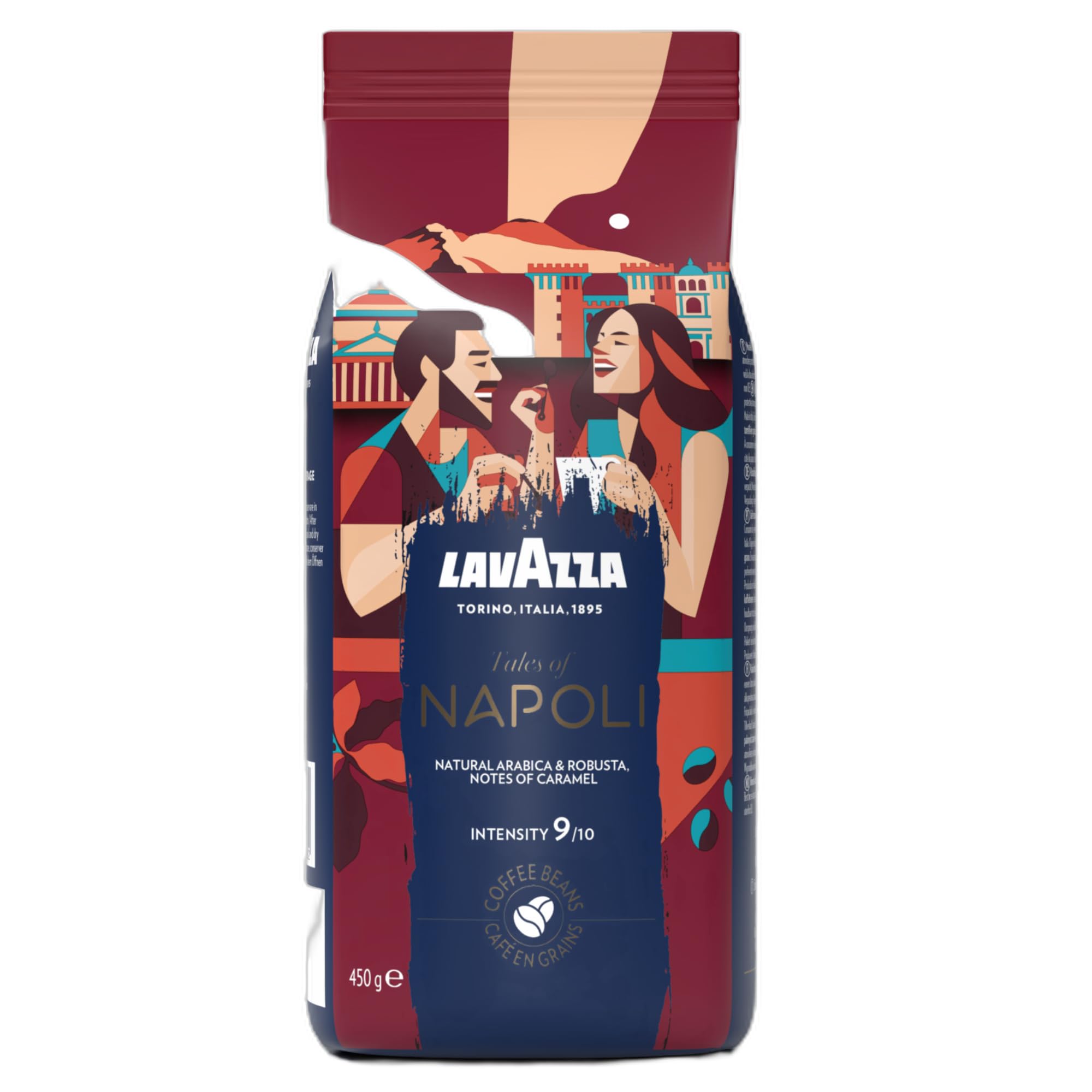 Lavazza Tales of Napoli Whole Coffee Beans - Intensity 9/10, Caramel & Toasted Cereal Notes, 450g 1