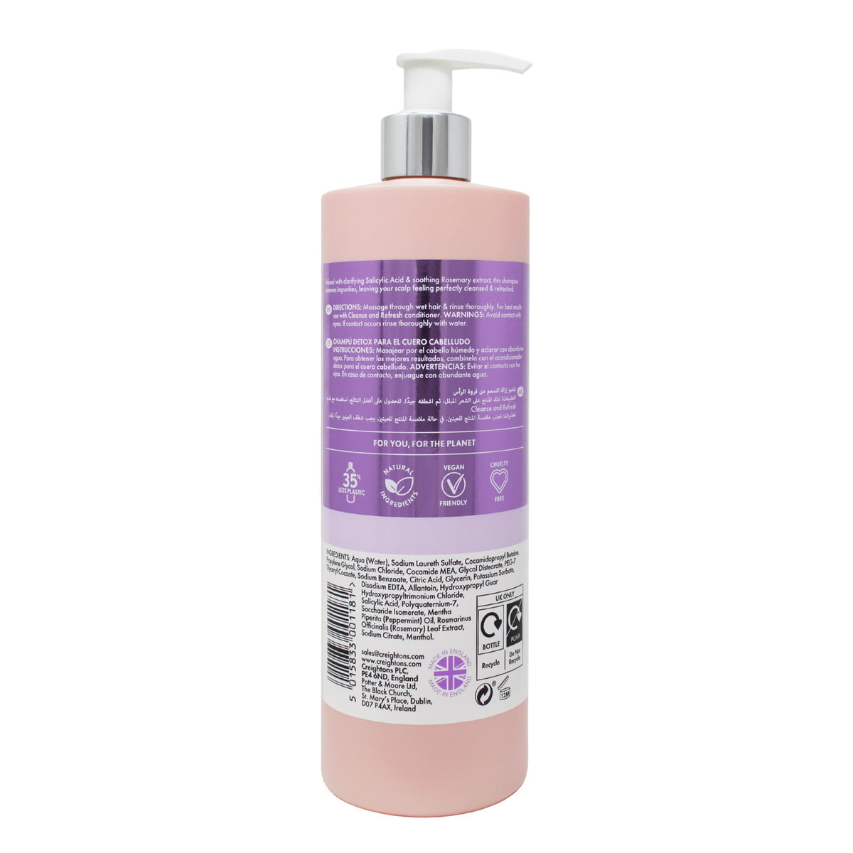 Creightons Professional Cleanse & Refresh Shampoo - Deep Clarifying & Scalp Detox | 500 ml