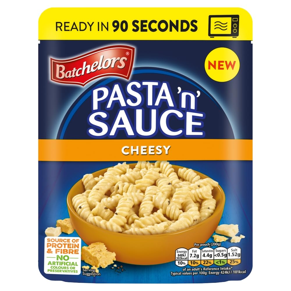 Batchelors Pasta 'n' Sauce Cheesy Microwave Meals - 90 Second Ready Meal | Pack of 6 (200g)