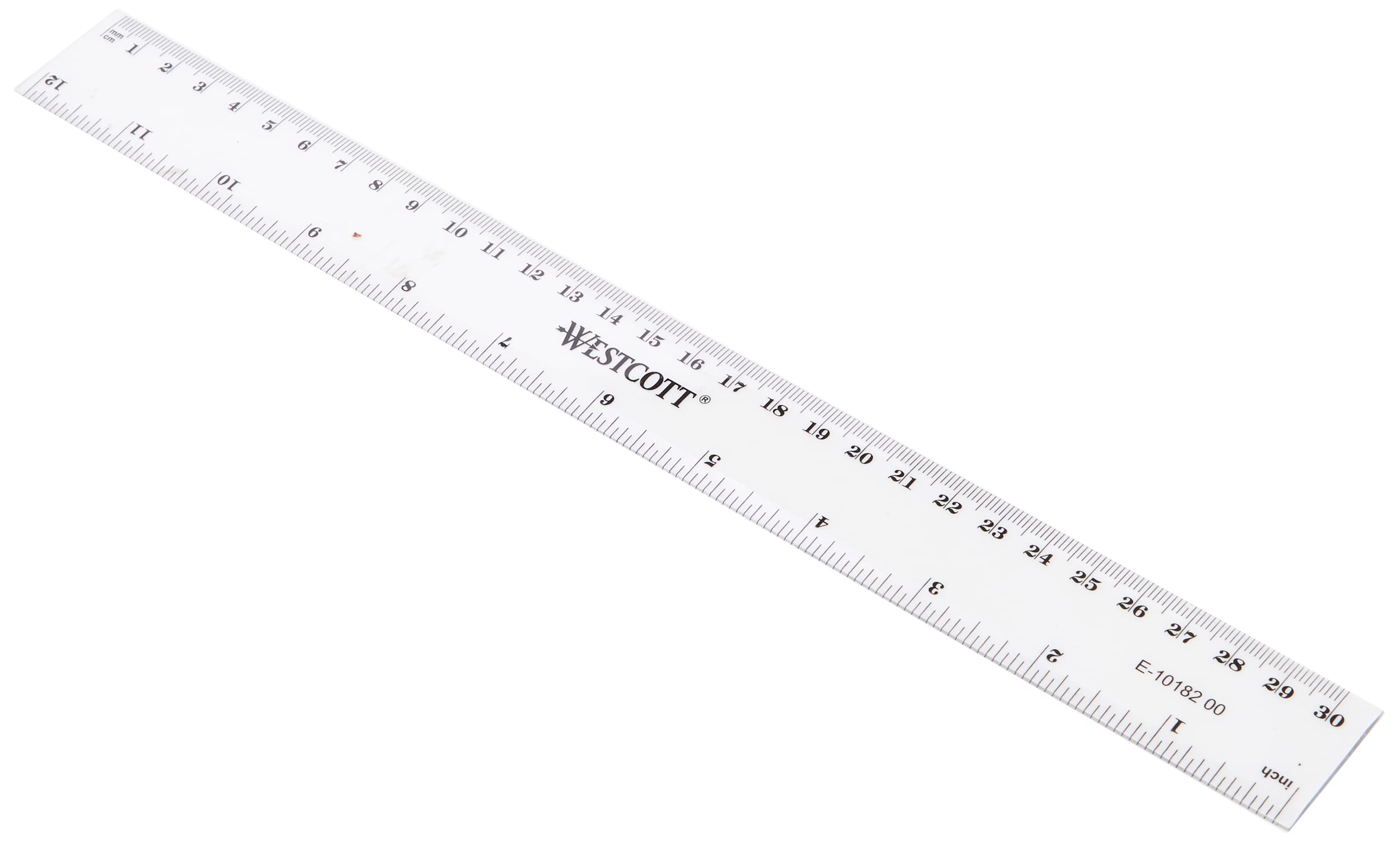Westcott 12-Inch/300mm Plastic Ruler - Clear | Inch & Metric Scale | Model E-10182 00 1