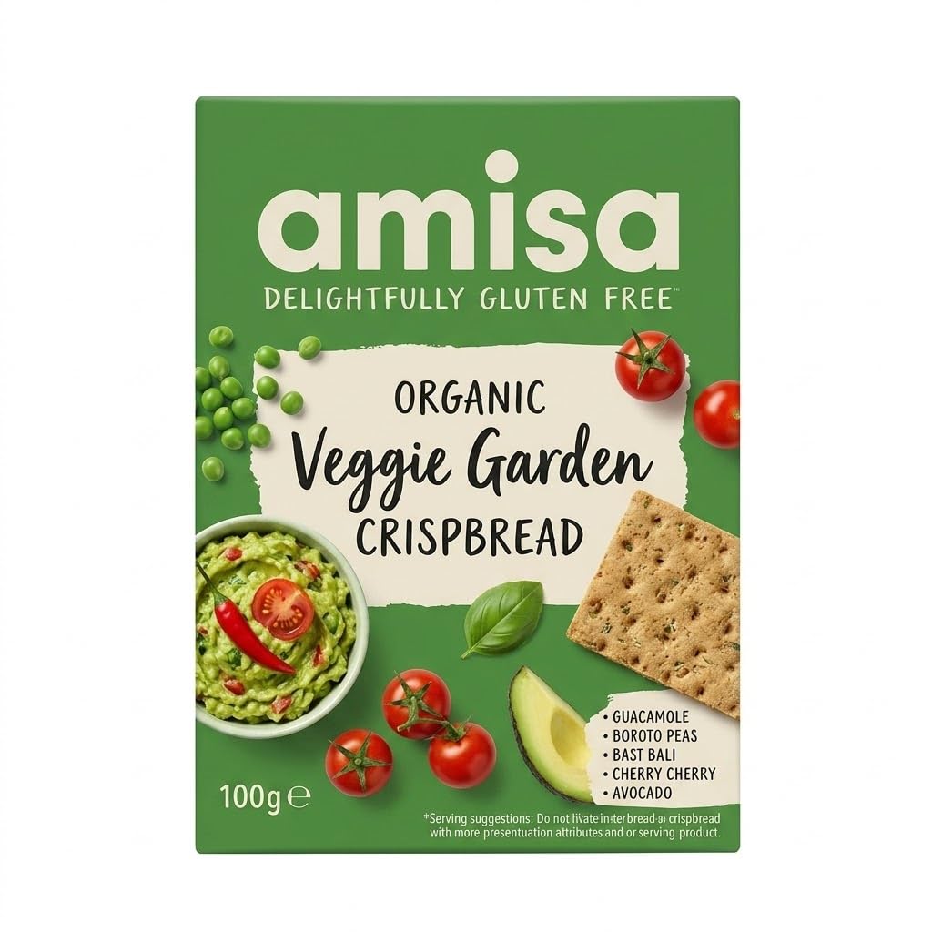 Amisa Organic Veggie Garden Crispbread - Gluten Free, 100g