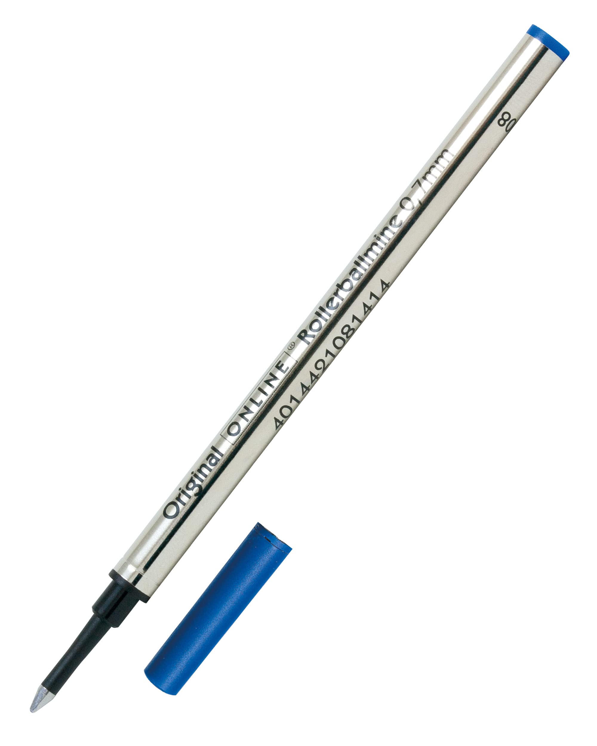 Online Rollerball Pen Refill - 0.7mm Line Width, Blue Ink, ISO 14145-2 Certified | Metal Housing 1