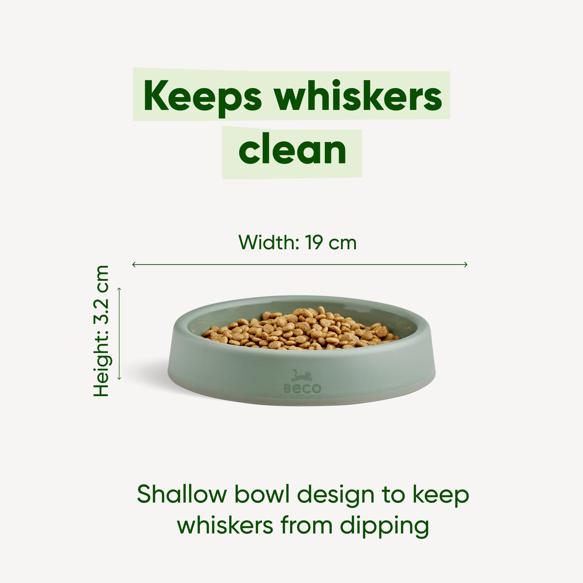 Beco Cat Bowl - Whisker-Friendly Steady Design | Recycled Plastic | Non-Slip Base 5
