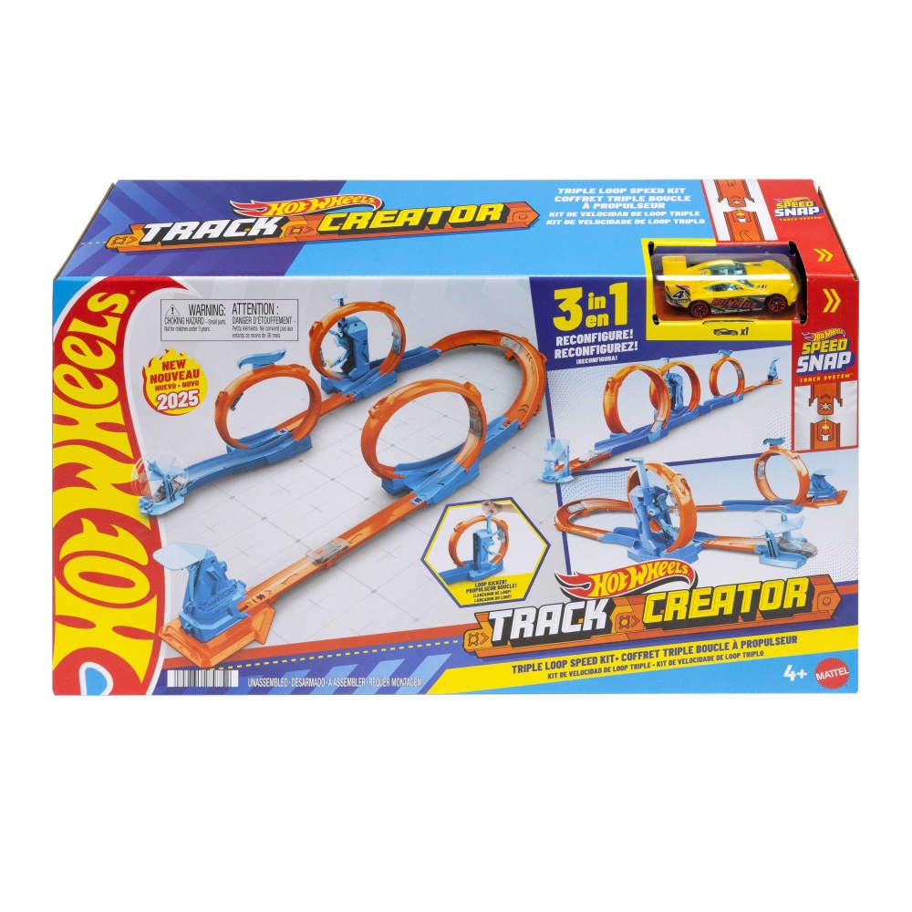 Hot Wheels Triple Loop Pack Track Set with 1:64 Scale Vehicle | Ages 4-84 | Model JDW39 1