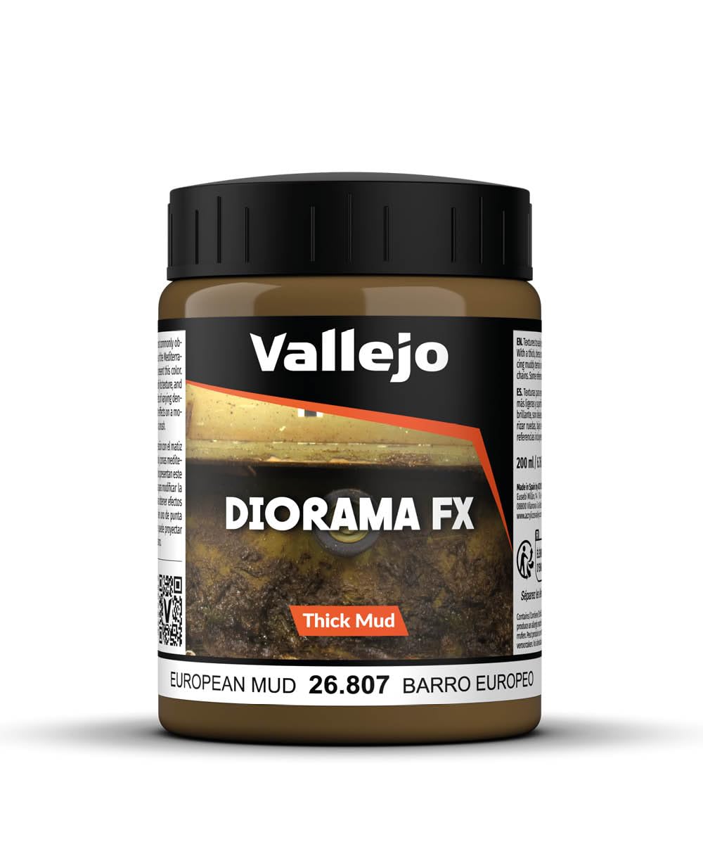 Vallejo Weathering Effects - European Thick Mud Acrylic Paint | 200ml Bottle | Non Toxic 1