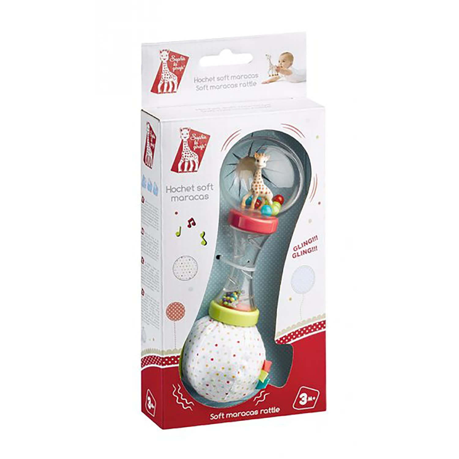 Sophie la girafe Soft Maracas Textured Baby Rattle Toy - Easy Grip Sensory Toy for 3 Months+ 2