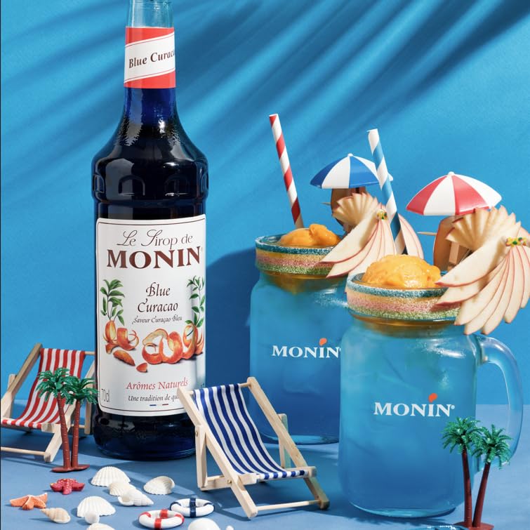 Monin Blue Curacao Syrup - 700ml Bottle | Vegan-Friendly, Allergen-Free, Natural Orange Flavour 2