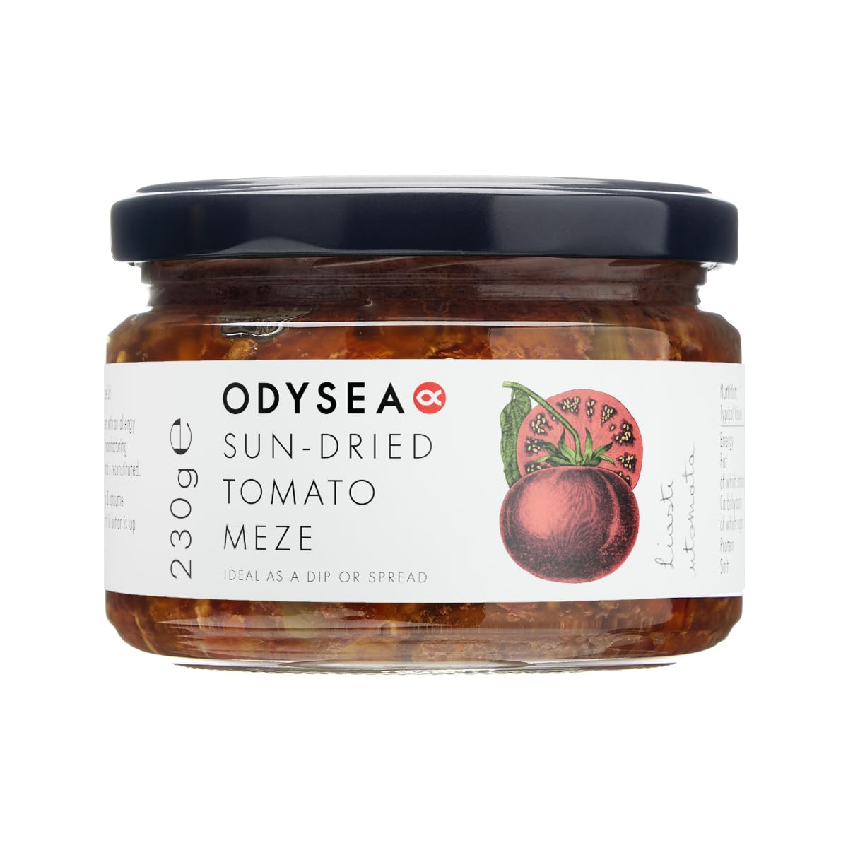 Odysea Sun-Dried Tomato Meze - Authentic Mediterranean Appetiser | 230g Jar