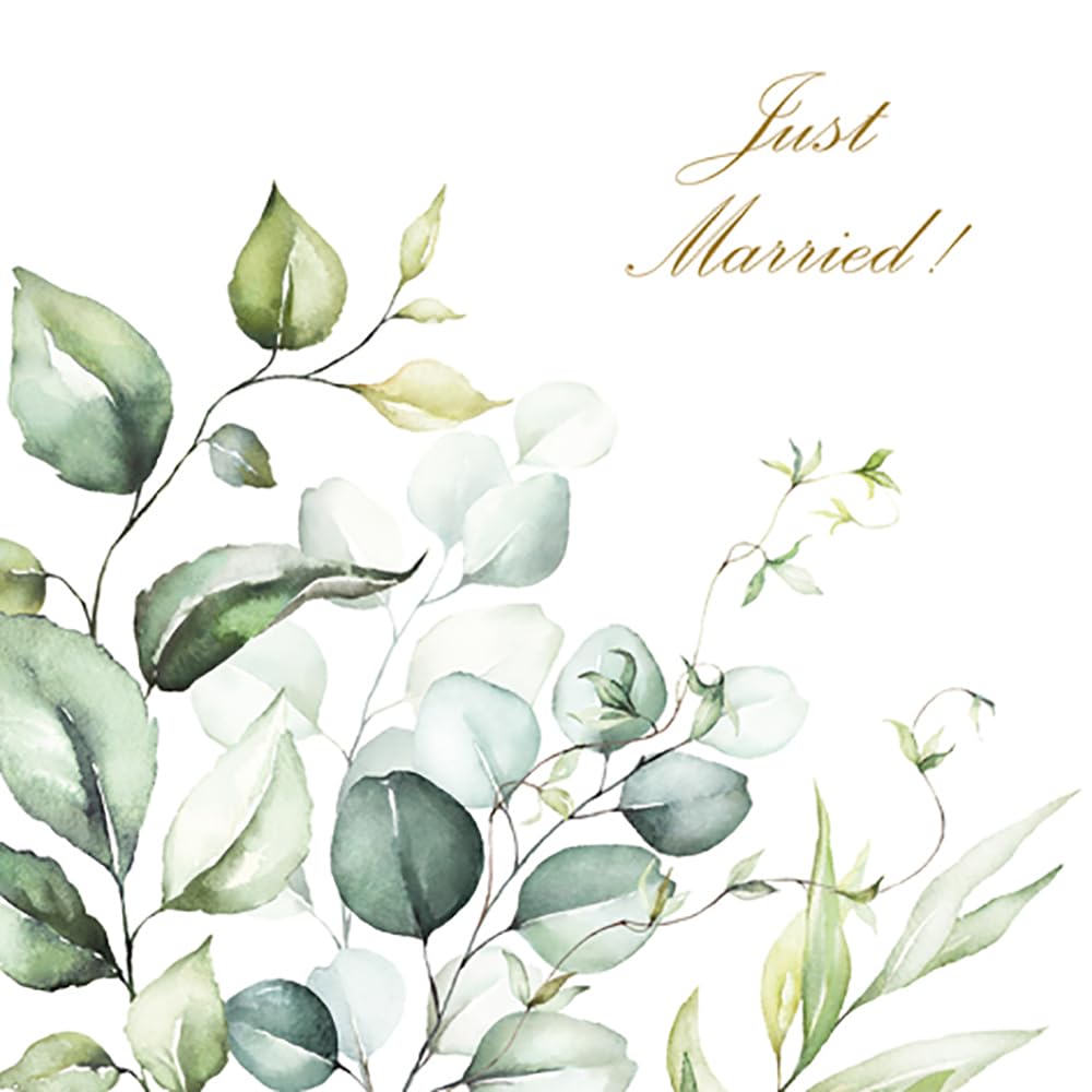 Anniversary House Eucalyptus Foliage Wedding Lunch Napkins - 3 Ply, 33cm Opened | Pack of 20 1