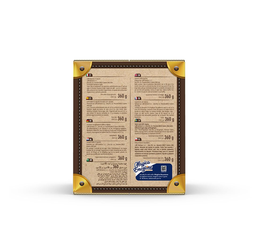 Caffè Borbone Don Carlo Gold Coffee Blend - 50 Compostable Capsules for Lavazza A Modo Mio Machines