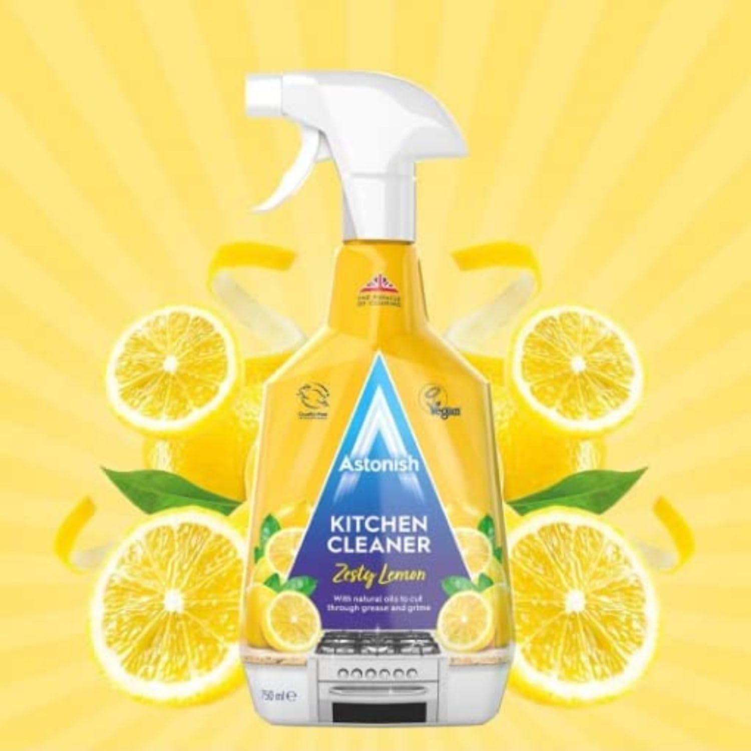 Astonish Kitchen Cleaner - Antibacterial, Zesty Lemon Scent, 750ml 2