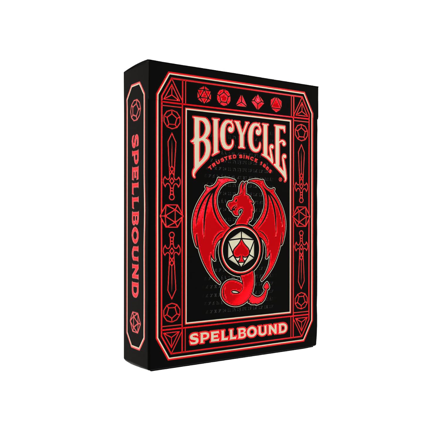 Bicycle Spellbound Designer Playing Cards Deck Grey with Red Holographic Foil Tuck