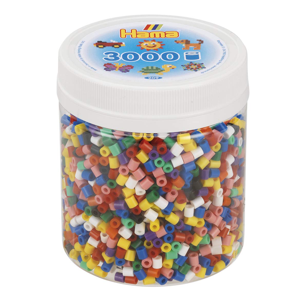 Hama Fuse Beads - Solid Mix 3,000 Pieces | Plastic Craft Material