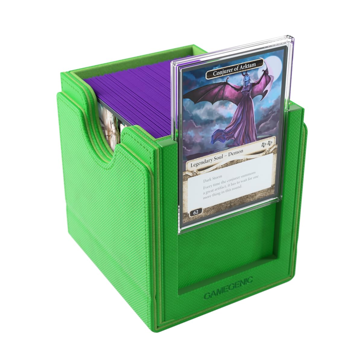 Gamegenic Sidekick Pro 100+ XL Card Box - Green | Holds 100+ Double Sleeved Cards | Includes Slide Case 2