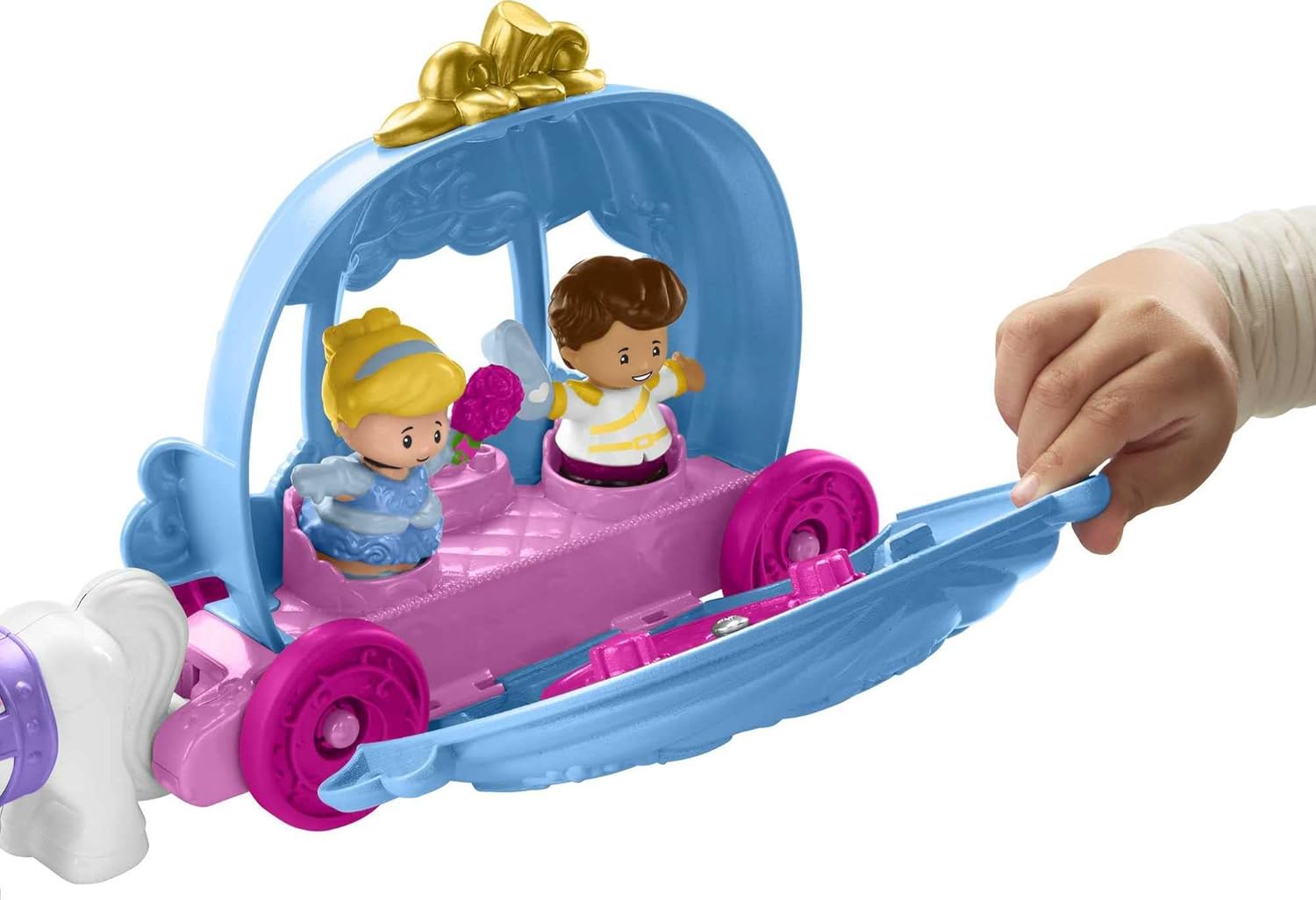 Disney Princess Cinderella’s Dancing Carriage by Little People - 2-in-1 Playset with Figures 2