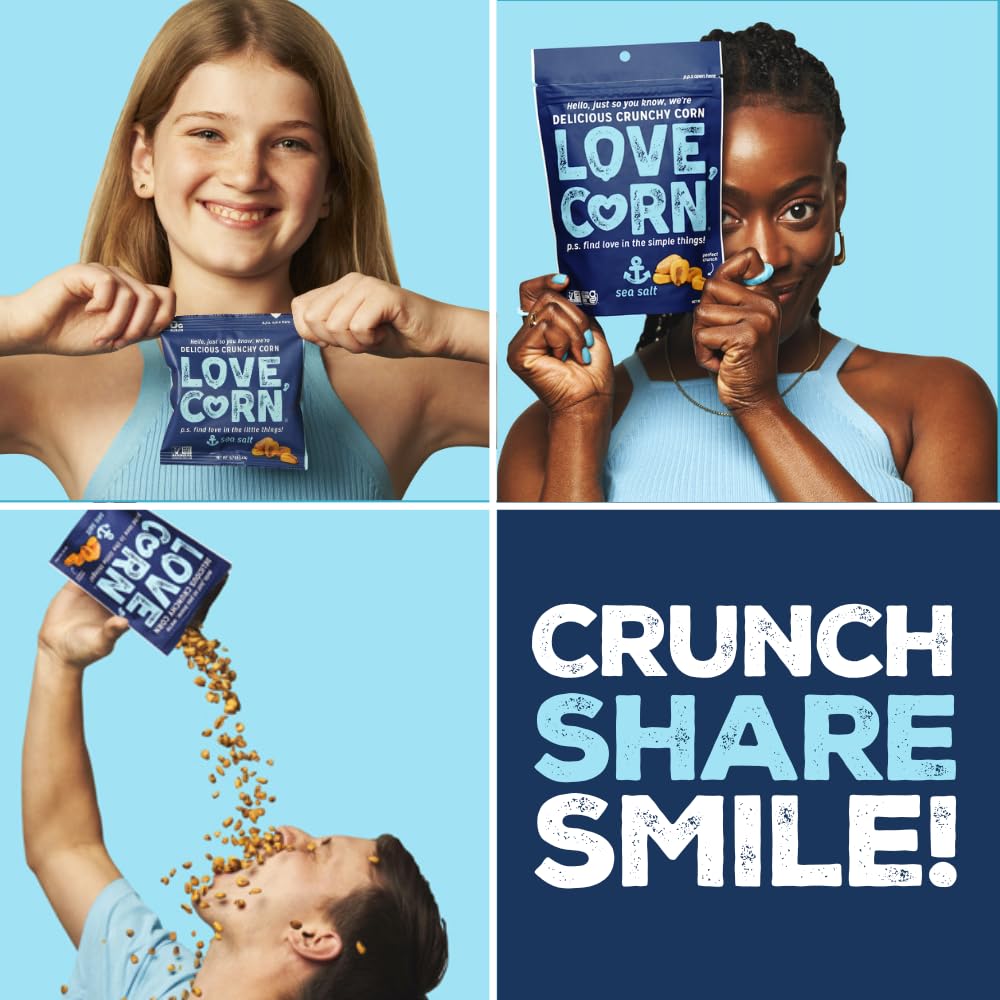 LOVE CORN Sea Salt Crunchy Corn Snack 20g x 24 Bags – Gluten Free Vegan Snack 11
