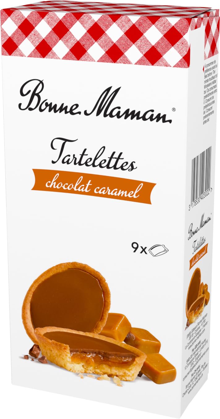 Bonne Maman Tartelettes Chocolat Caramel - Crispy Pastry with Crunchy Chocolate & Melting Caramel | 135g