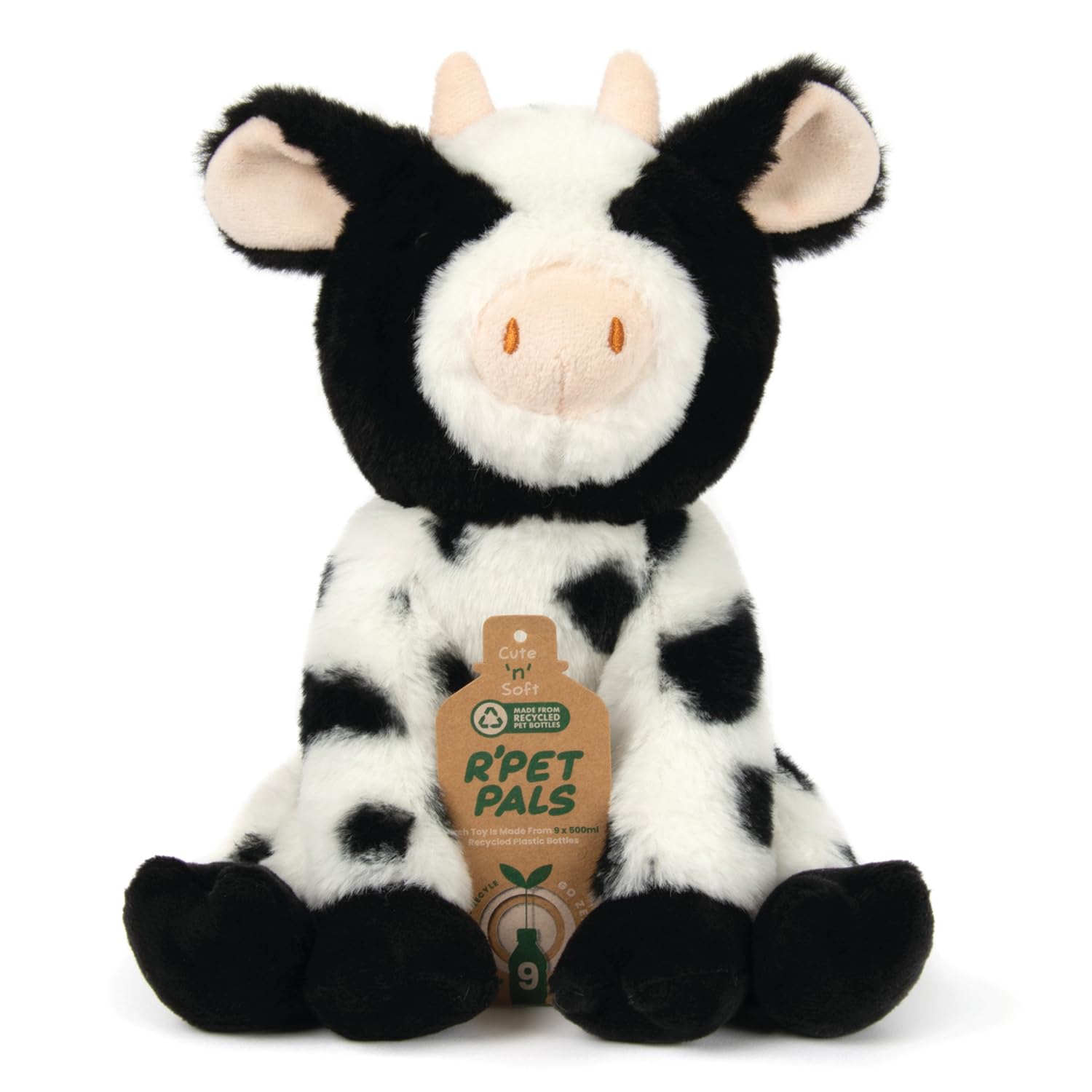 Lesser & Pavey RPET Pals Moo Moo Sitting Cow Teddy Bear for Kids 1