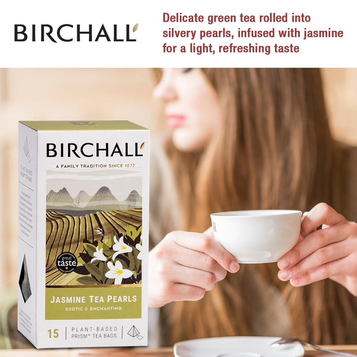 Birchall Jasmine Tea Pearls Gift Set - Green Tea with Jasmine Flowers, 60g