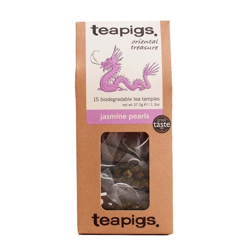 teapigs Jasmine Pearls Tea Bags - Whole Leaf Green Tea with Jasmine, 15-Pack 1