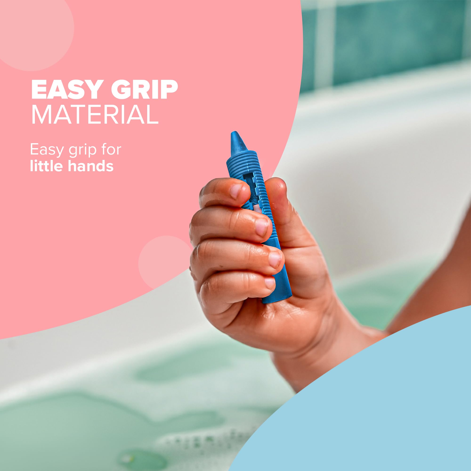 kidoola Baby Bath Crayons - 6 Pack Washable, Non-Toxic Crayon Pens for Toddlers 3+ 5