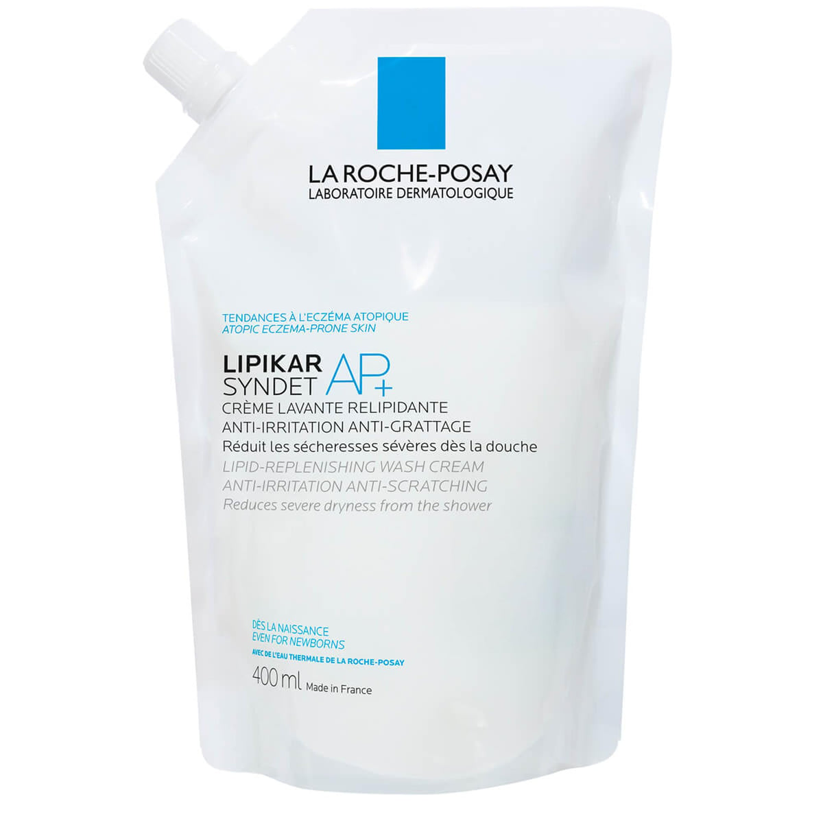La Roche-Posay Lipikar Syndet AP+ Cream Wash Refill - 400ml | For Very Dry, Eczema-Prone Skin | Soothes & Hydrates