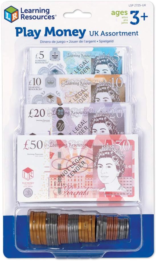 Learning Resources Play Money UK Assortment - Educational Toy for Ages 3+ 1