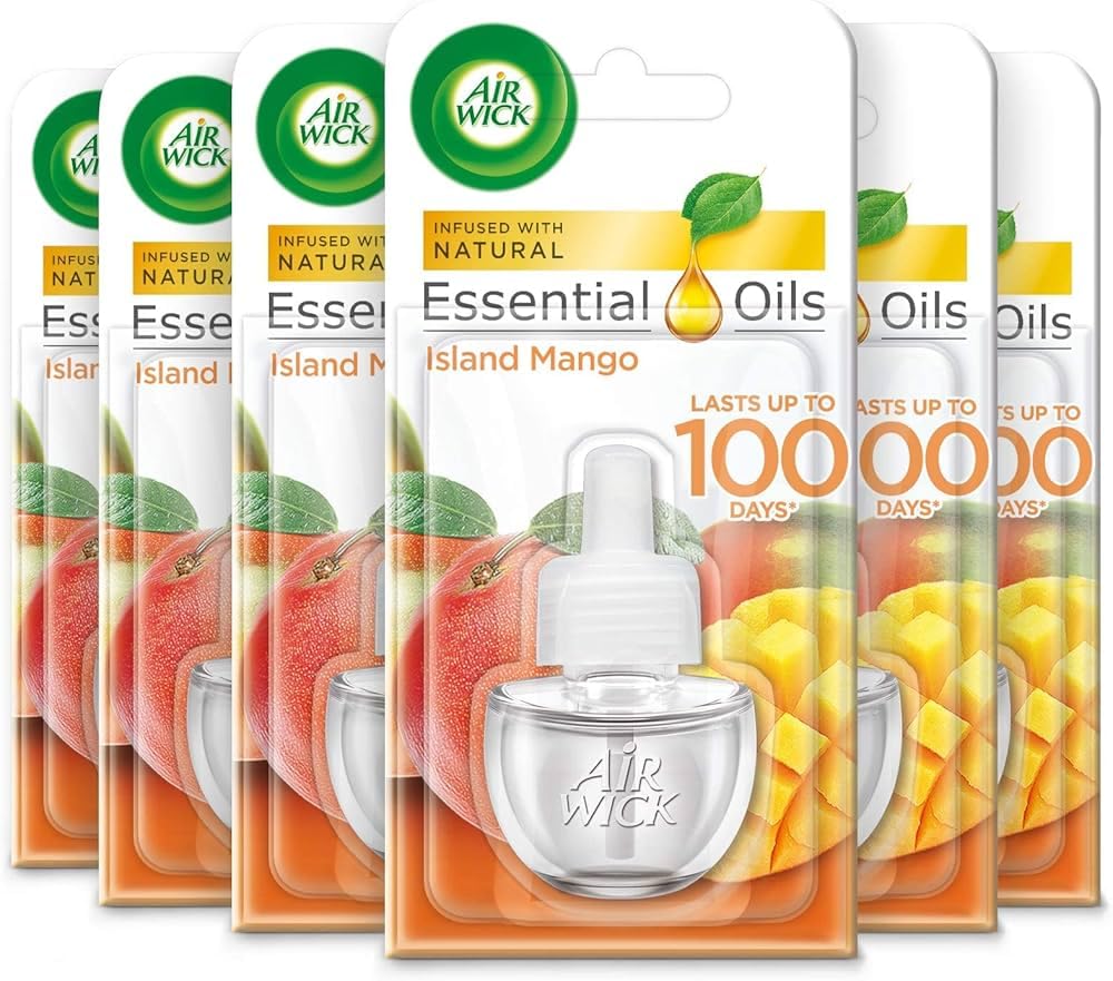 Air Wick Island Mango Plug-In Air Freshener Refills (19ml, Pack of 6)