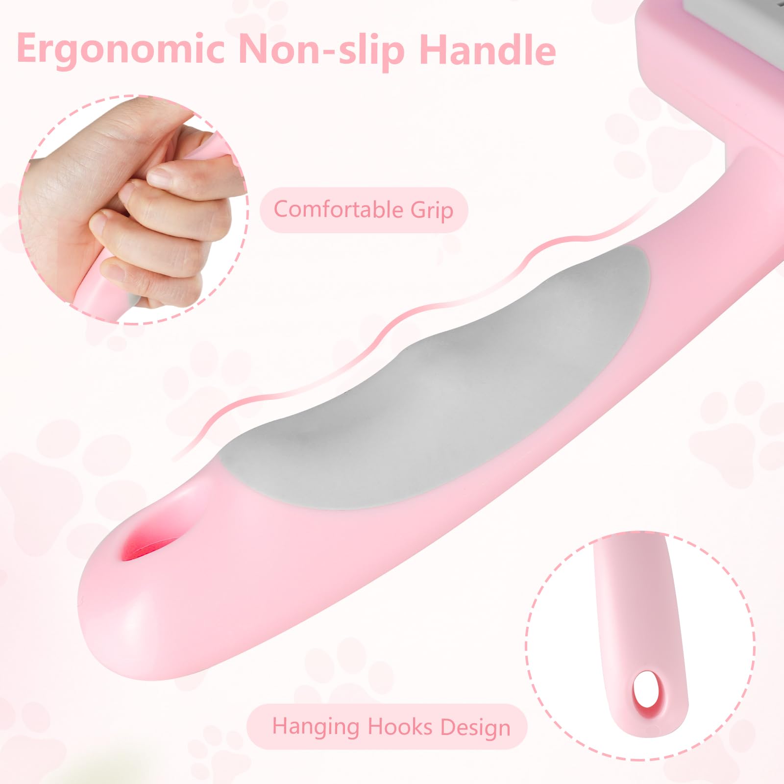 MOXYOY Self Cleaning Pet Hair Comb - Gentle Massage | Pink | For Dogs & Cats 6