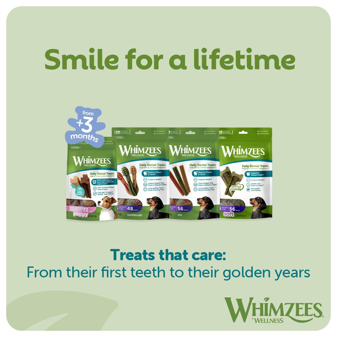 WHIMZEES Toothbrush XS Dog Dental Chews - 48 Pieces | Natural, Grain-Free, Vegetarian 7