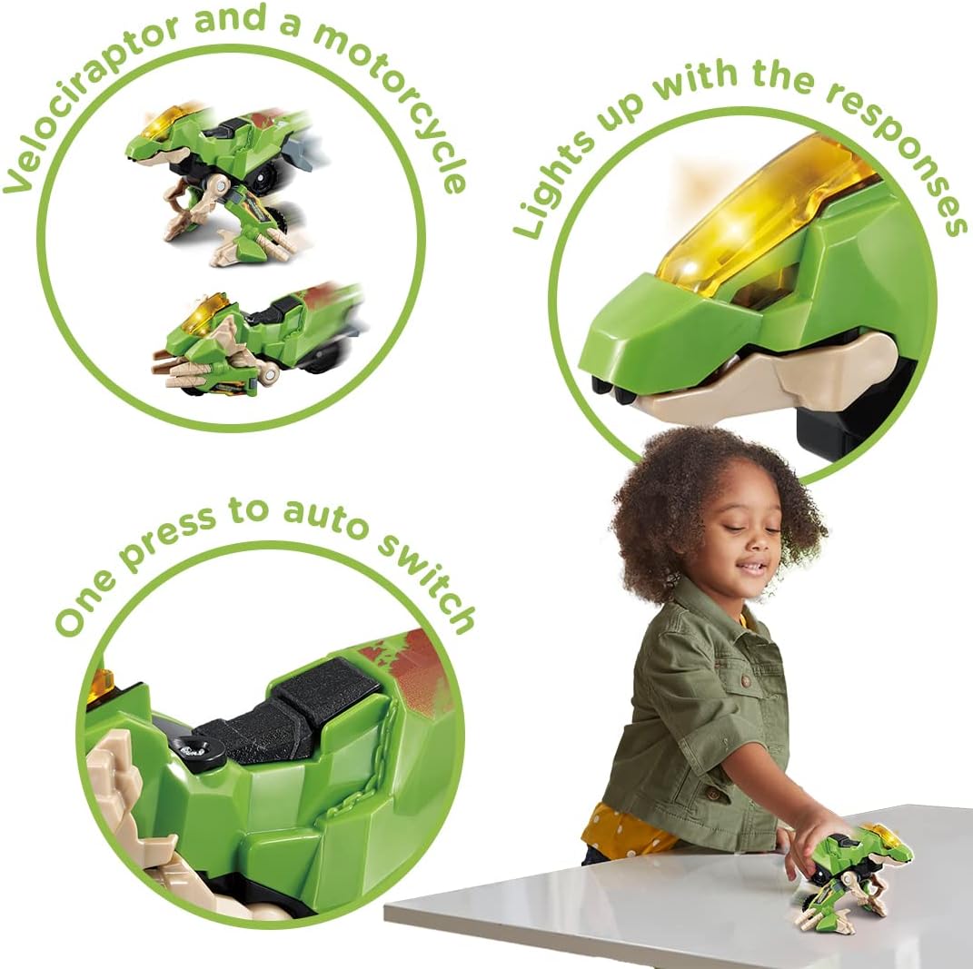 VTech Switch & Go Dinos Burnout The Velociraptor - 2-in-1 Motorcycle to Dinosaur Transforming Toy 3