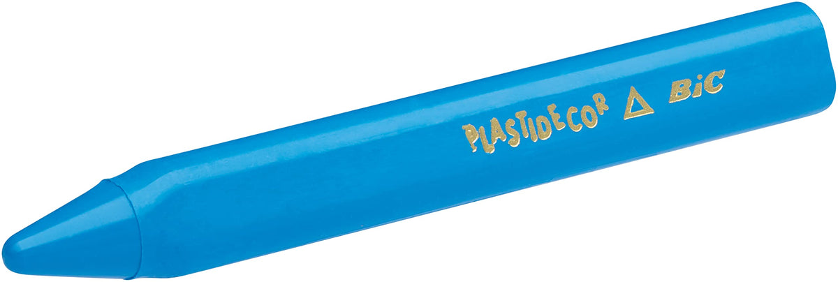 BIC Kids Plastidecor Colouring Crayons - 12 Assorted Colours | Triangular Grip | No-Mess Wax