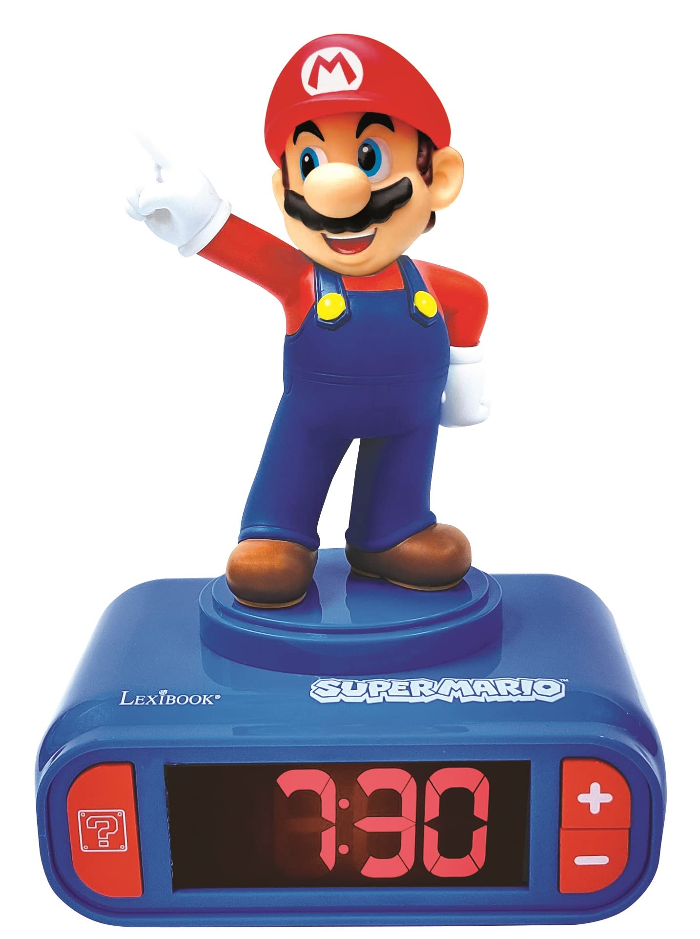 Super Mario - Nintendo Digital Alarm Clock with Sound Effects - Blue/Red 1