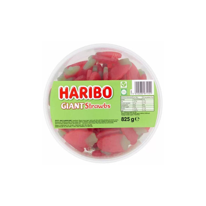 HARIBO Giant Strawbs Strawberry Flavoured Chewy Sweets - 75 Pieces Tub