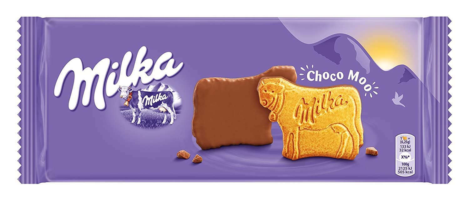 Milka Choco Moo Chocolate Biscuits - Crunchy Alpine Milk Chocolate Coating | 200g Pack