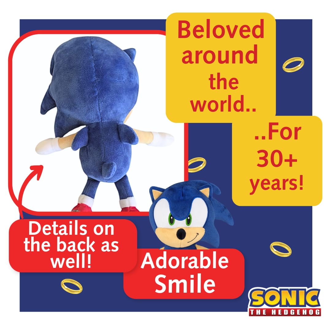 Sonic the Hedgehog Plush 30 cm - Official Blue Hedgehog Soft Toy 10