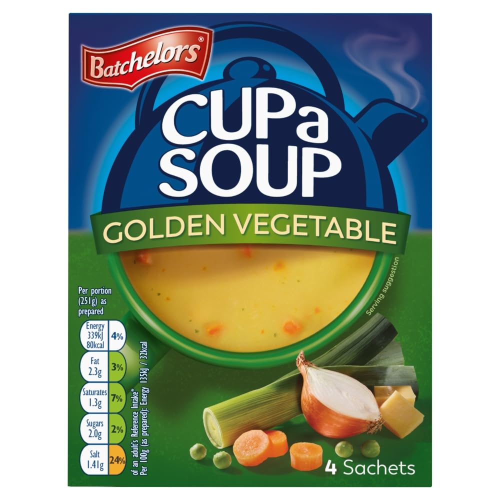 Batchelors Cup a Soup Golden Vegetable Instant Soup Sachets, 82g Box (Pack of 9)