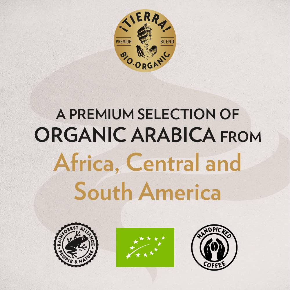 Lavazza Tierra For Planet Organic Whole Coffee Beans - 500g, Sustainable Arabica Blend
