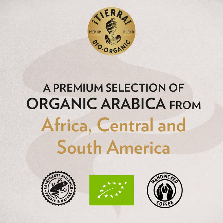Lavazza Tierra For Planet Organic Whole Coffee Beans - 500g, Sustainable Arabica Blend