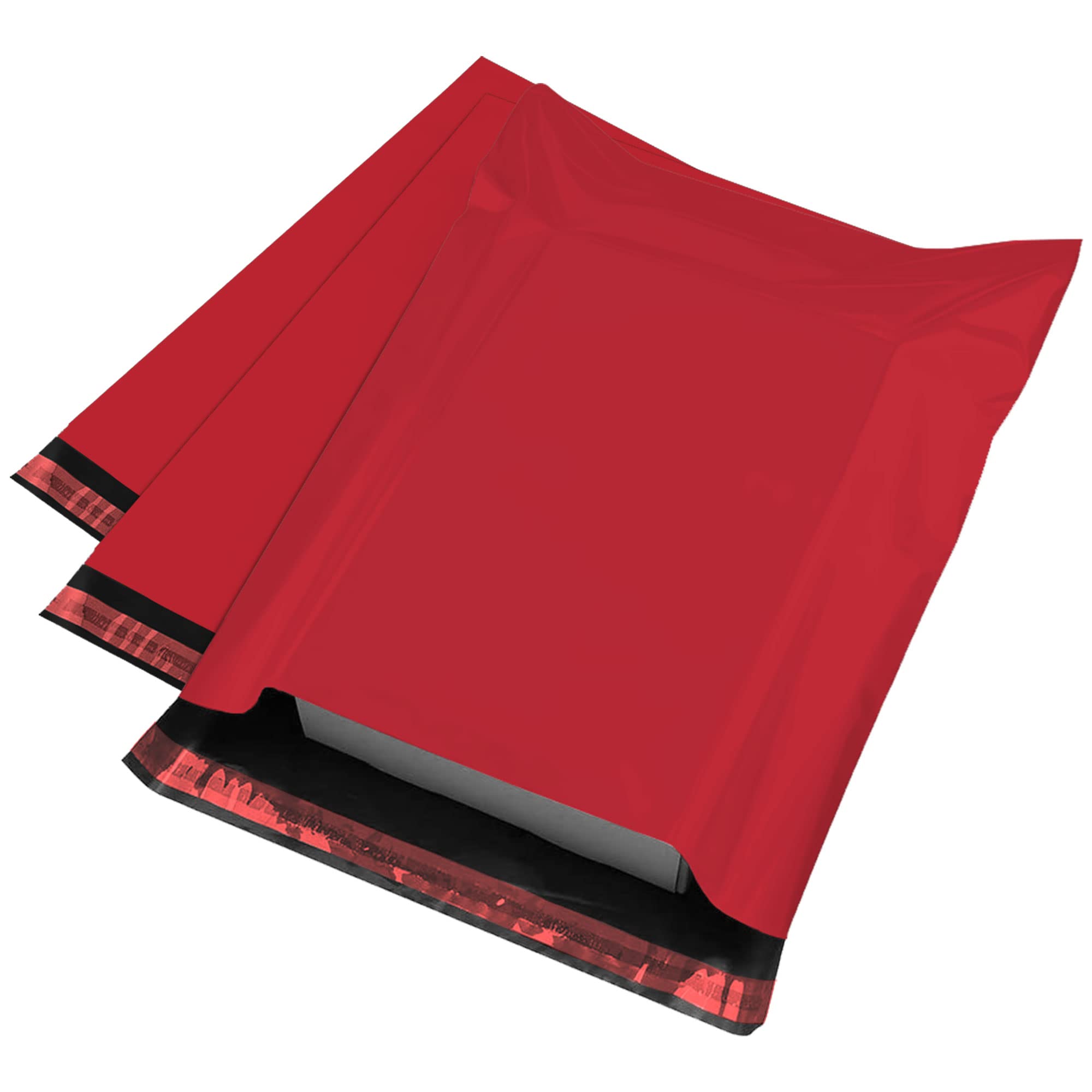 iSOUL Strong Large Mailing Postal Bags - 100 Pack, 6 x 9 Inch, Red, Water Resistant