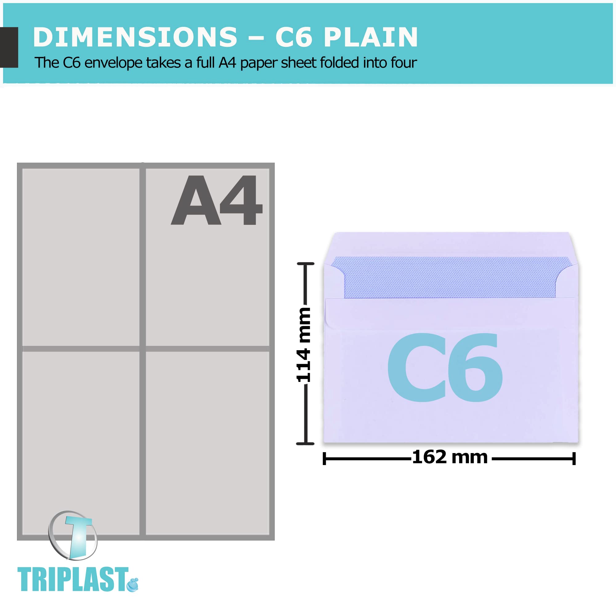 Triplast 20 Pack C6 White Self Seal Security Envelopes | 114x162mm | 90 gsm 2