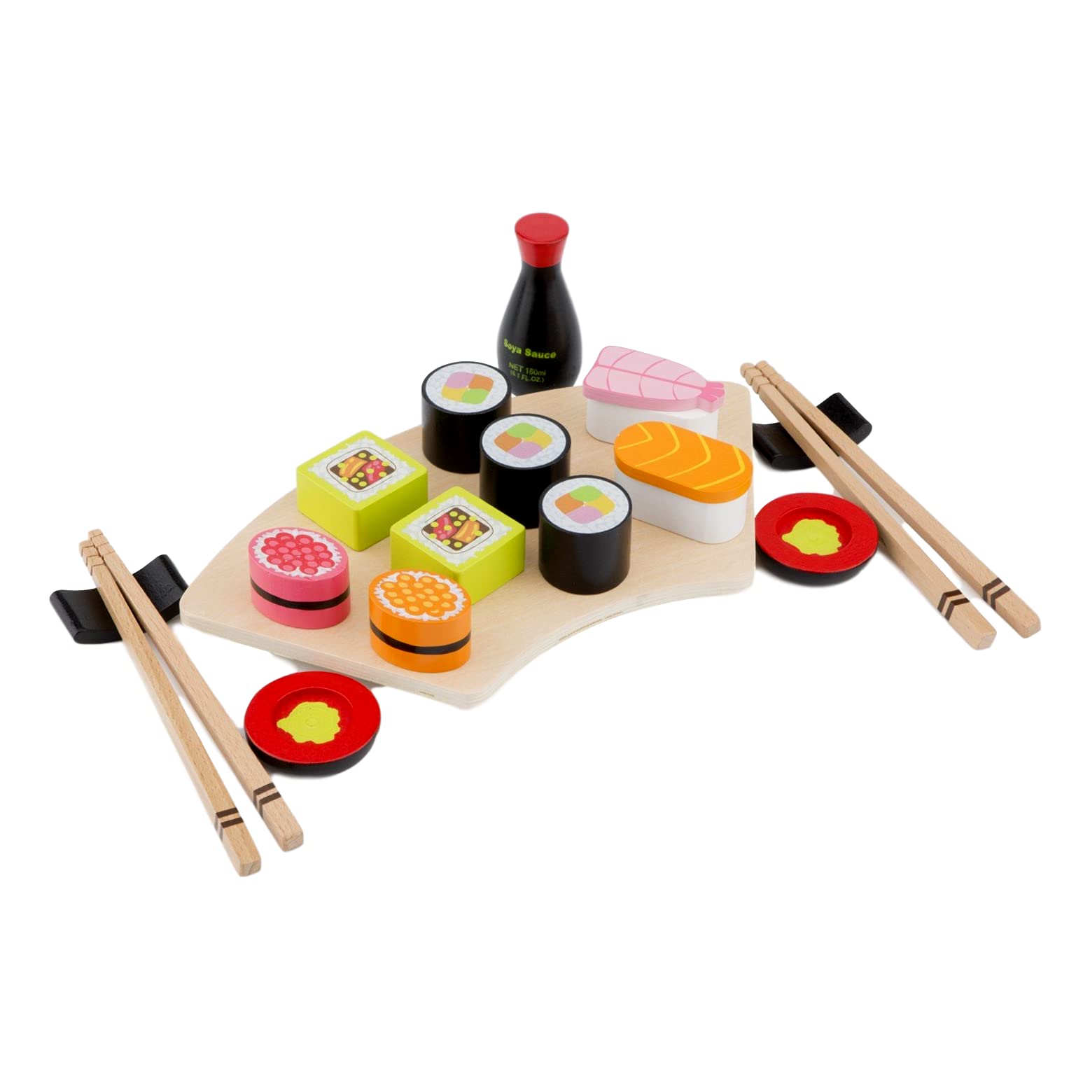 New Classic Toys Wooden Sushi Pretend Play Set - Educational Role Play for Kids 3+ 7